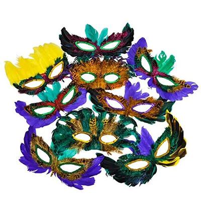 Novelty Mardi Gras Feather Masks