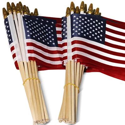 Anley LOT OF 50 - USA 4x6 in Wooden Stick Flag
