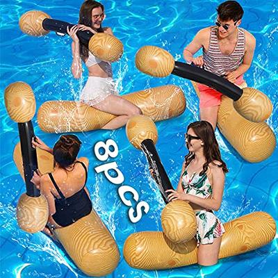 8 Pcs Battle Log Rafts Inflatable Pool Float Row