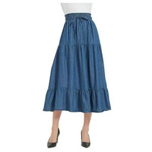 Long Midi Denim Skirt