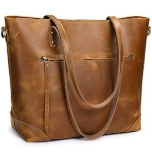 Vintage Genuine Leather Shoulder Tote Bag