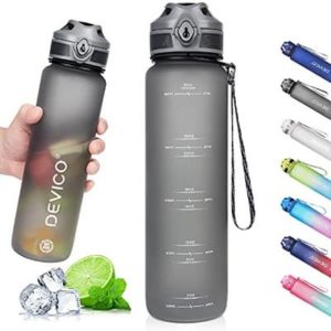 DEVICO 32oz Water Bottle with Time Marker